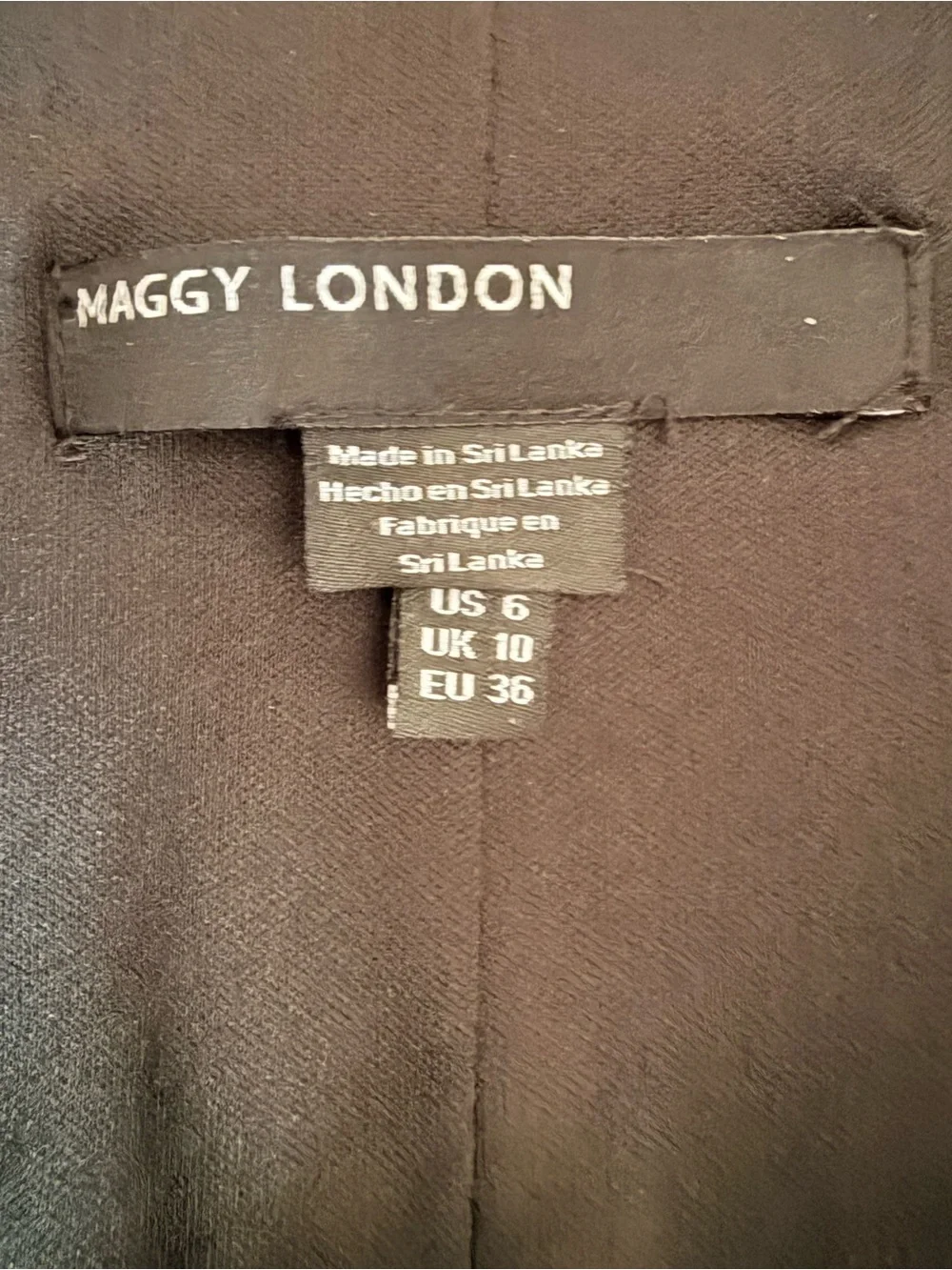 Maggy London Women's Long Sleeve Tuxedo Dress Wear to Work Size 6 NWOT